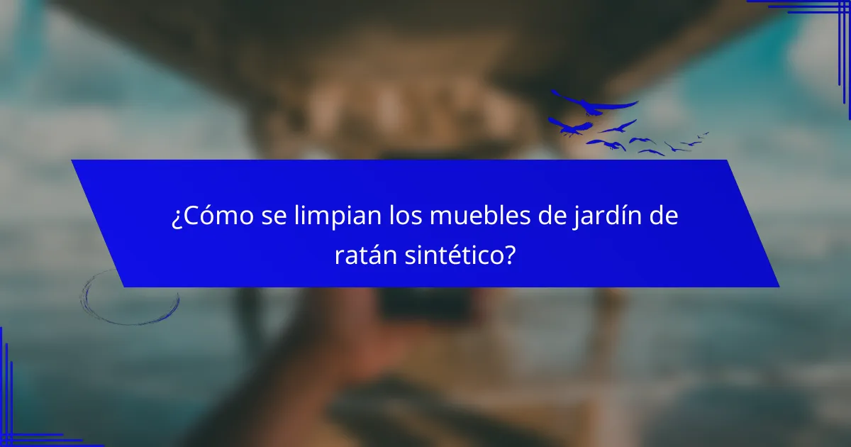 ¿Cómo se limpian los muebles de jardín de ratán sintético?