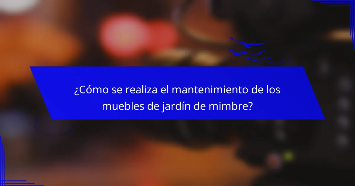 ¿Cómo se realiza el mantenimiento de los muebles de jardín de mimbre?